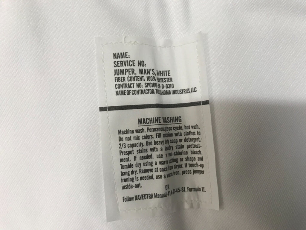 US NAVY MIDDY BLOUSE WHITE DRESS JUMPER 46 Regular NSN 8405-01-076-1973