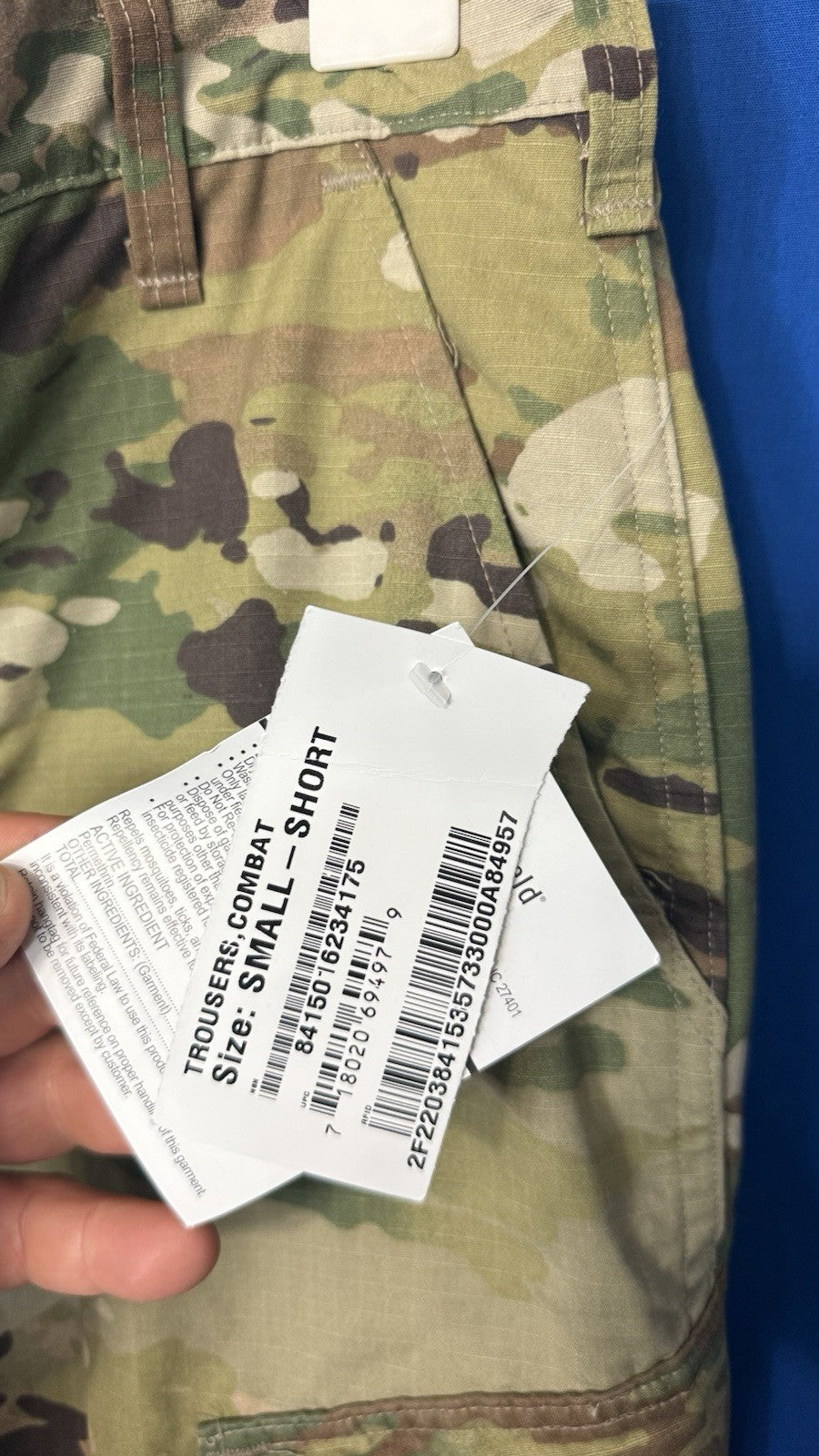 Army Combat Uniform OCP Scorpion W2 Trousers Small Short Insect Shield New