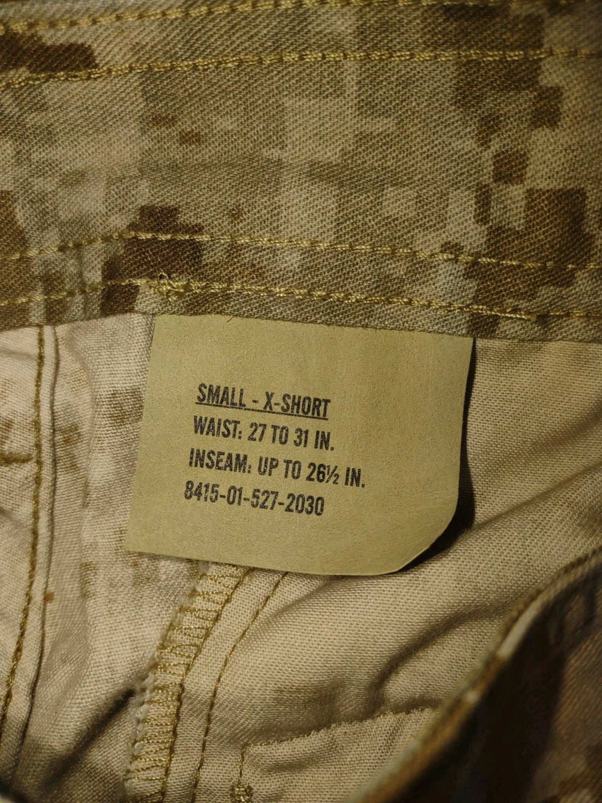 NEW USMC Desert Marpat, MCCUU Utility Combat Pants, SMALL XSHORT