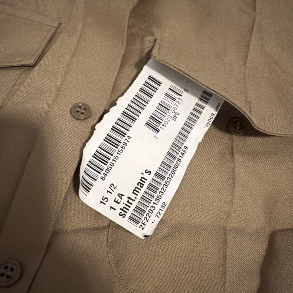 USMC Marine Men's Tan Short Sleeve Khaki Shirt - Size: 15.5 - 8405-01-515-8974