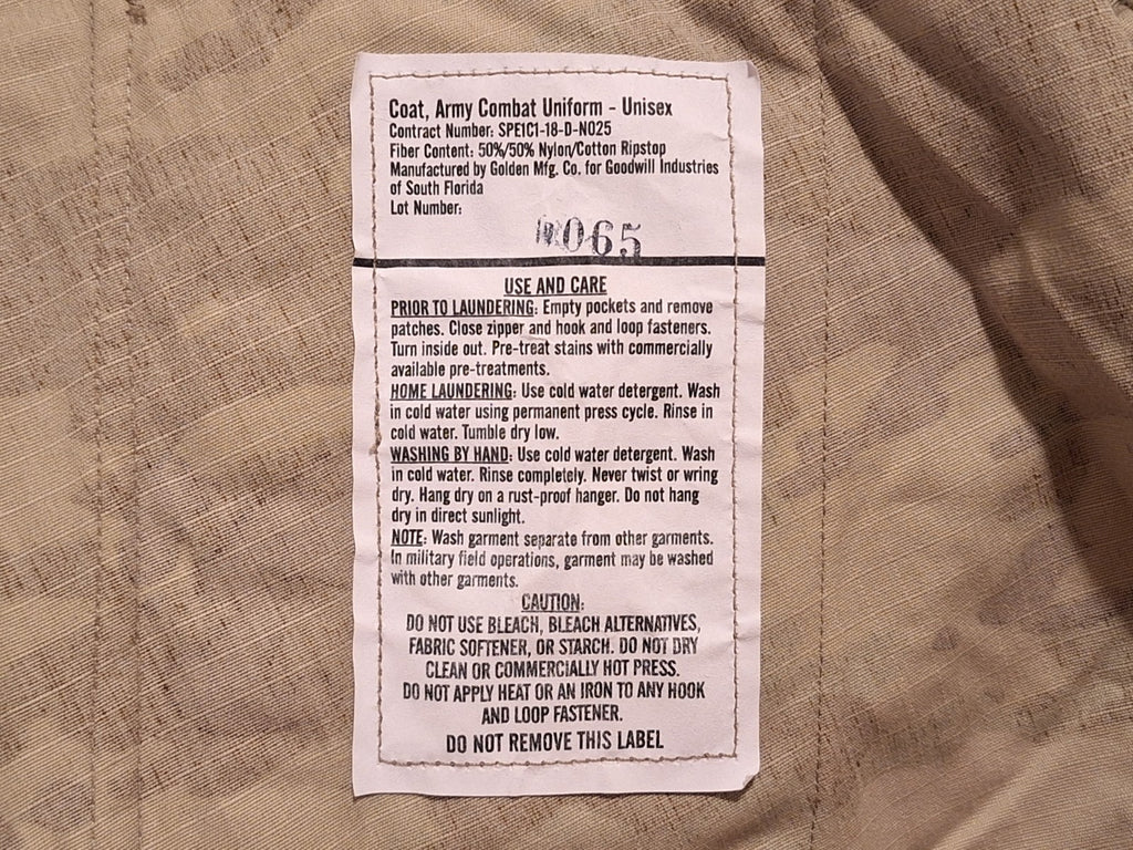 U.S. Army OCP Army Combat Uniform Combat Coat Small-Regular New