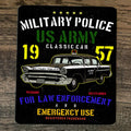 Mouse Pad featuring 1957 Classic Car Design for US Army Military Police and Law Enforcement