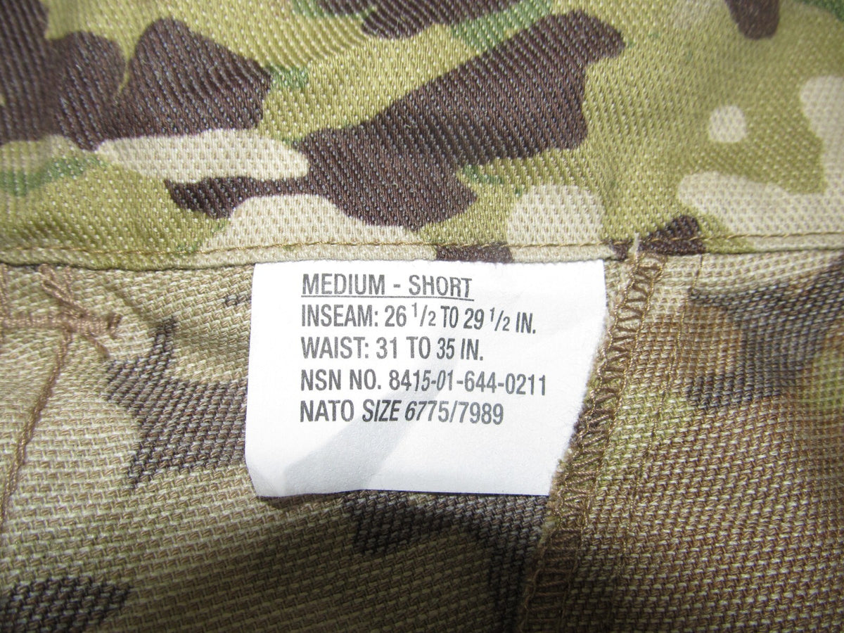 NEW- ARMY ADVANCED COMBAT PANTS W/ CRYE KNEE PAD SLOTS OCP- MED SHORT