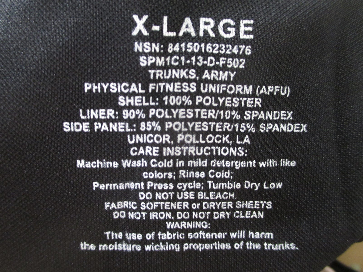 APFU Shorts X-Large Army Black and Gold PT Physical Fitness USGI NEW
