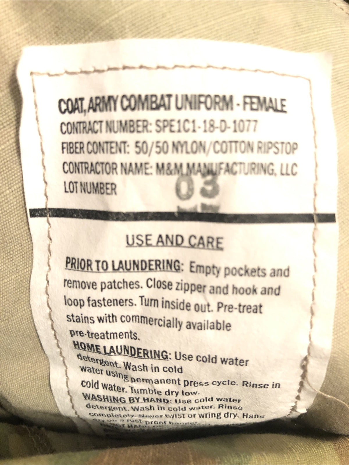 Current Scorpion Pattern OCP Army Combat Uniform Coat Jacket 33 Regular Female