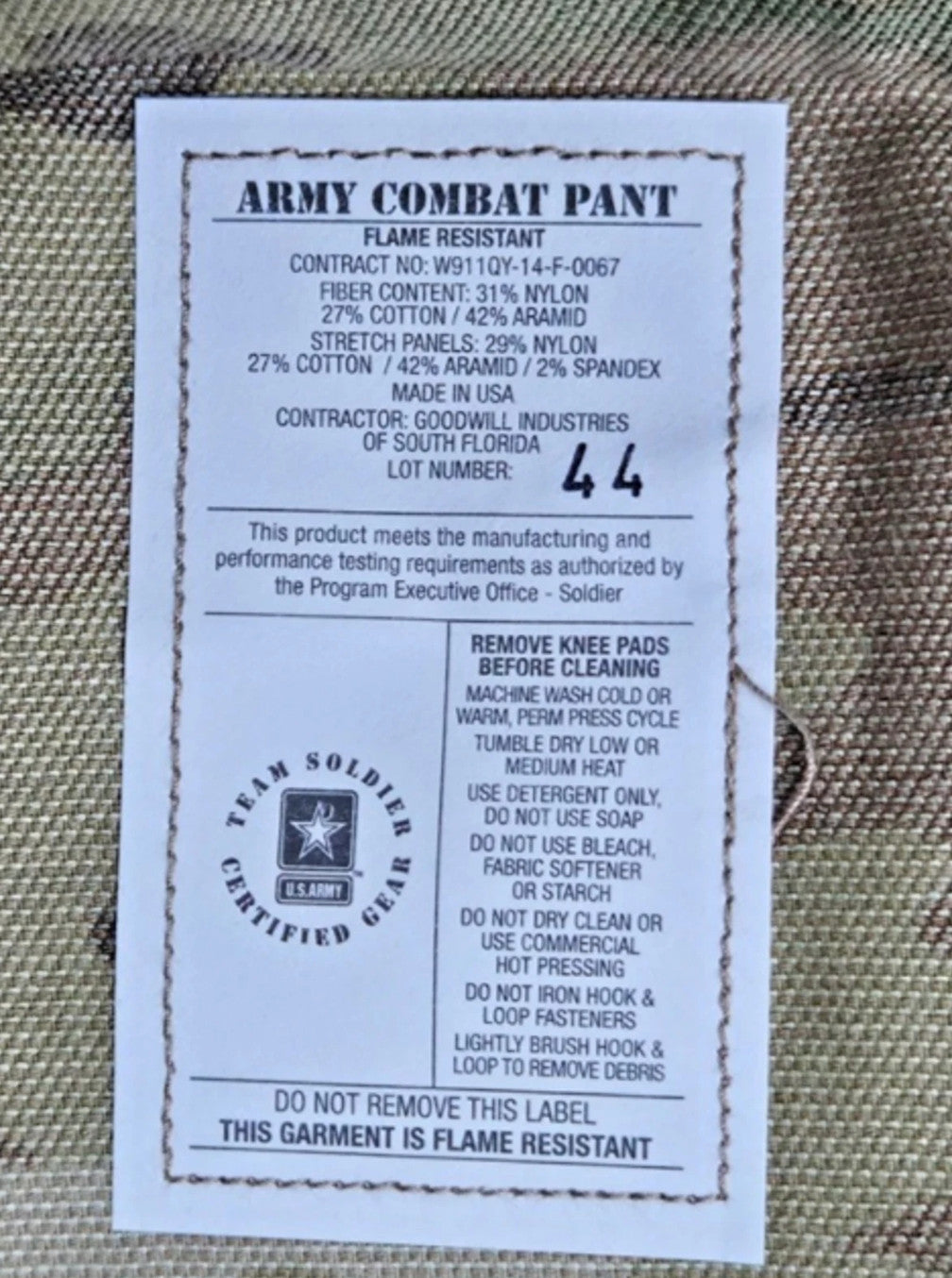 XLarge Long Army OCP Advanced Combat Pants w/Crye Kneepad Slots Multicam NWT New