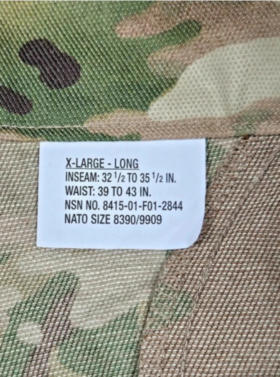 XLarge Long Army OCP Advanced Combat Pants w/Crye Kneepad Slots Multicam NWT New