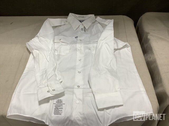 US Army Men's Dress White Uniform Shirt ASU Long Sleeve 17.5 32/33