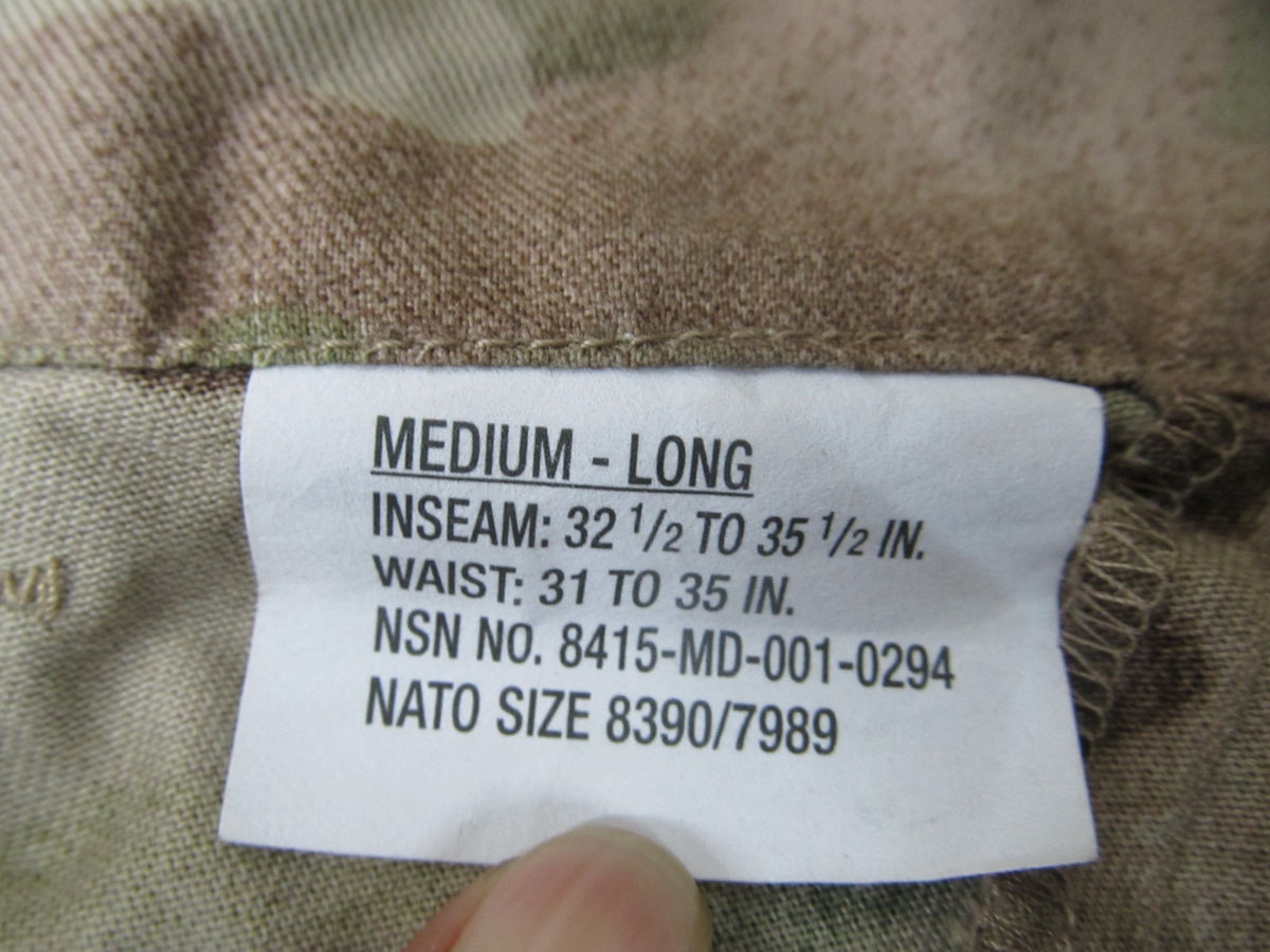 NEW- ARMY ADVANCED COMBAT PANTS W/ CRYE KNEE PAD SLOTS OCP- MED LONG