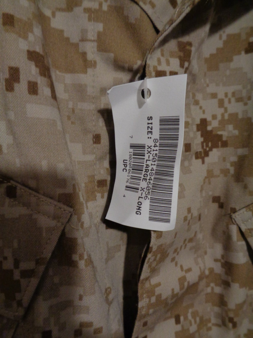 USMC MARPAT SHIRT DESERT TAN MARSOC XX LARGE X LONG NEW WITH TAG XXL XLONG  RARE