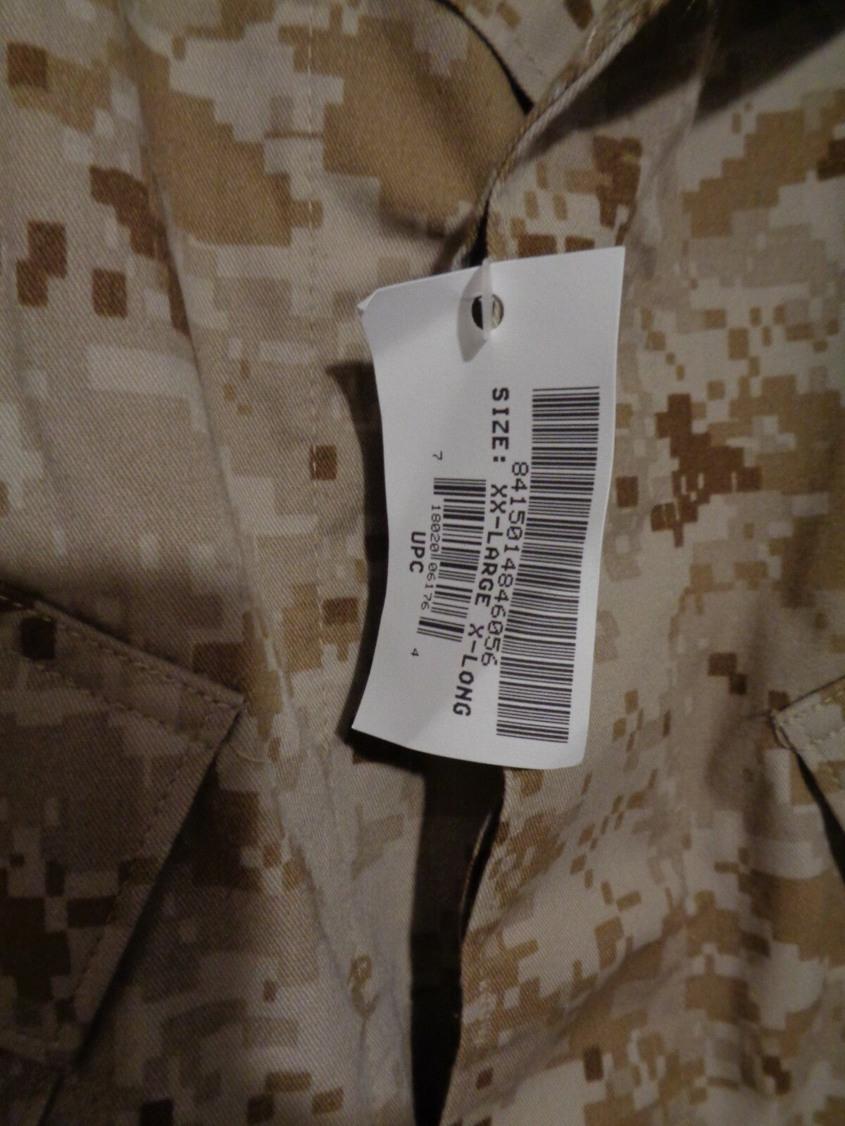 USMC MARPAT SHIRT DESERT TAN MARSOC XX LARGE X LONG NEW WITH TAG XXL XLONG  RARE