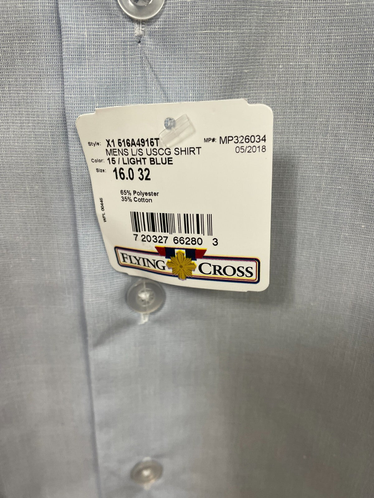 New Men's Dress Blue Shirt COAST GUARD Style 16 x 32