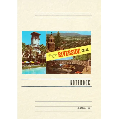 Vintage Lined Notebook Greetings from Riverside, California - Paperback