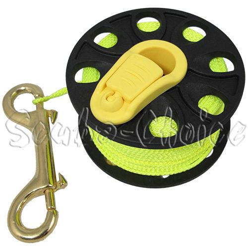 Scuba Diving Finger Reel Spool w/ Plastic Handle 167ft DIve Reel- Yellow Line