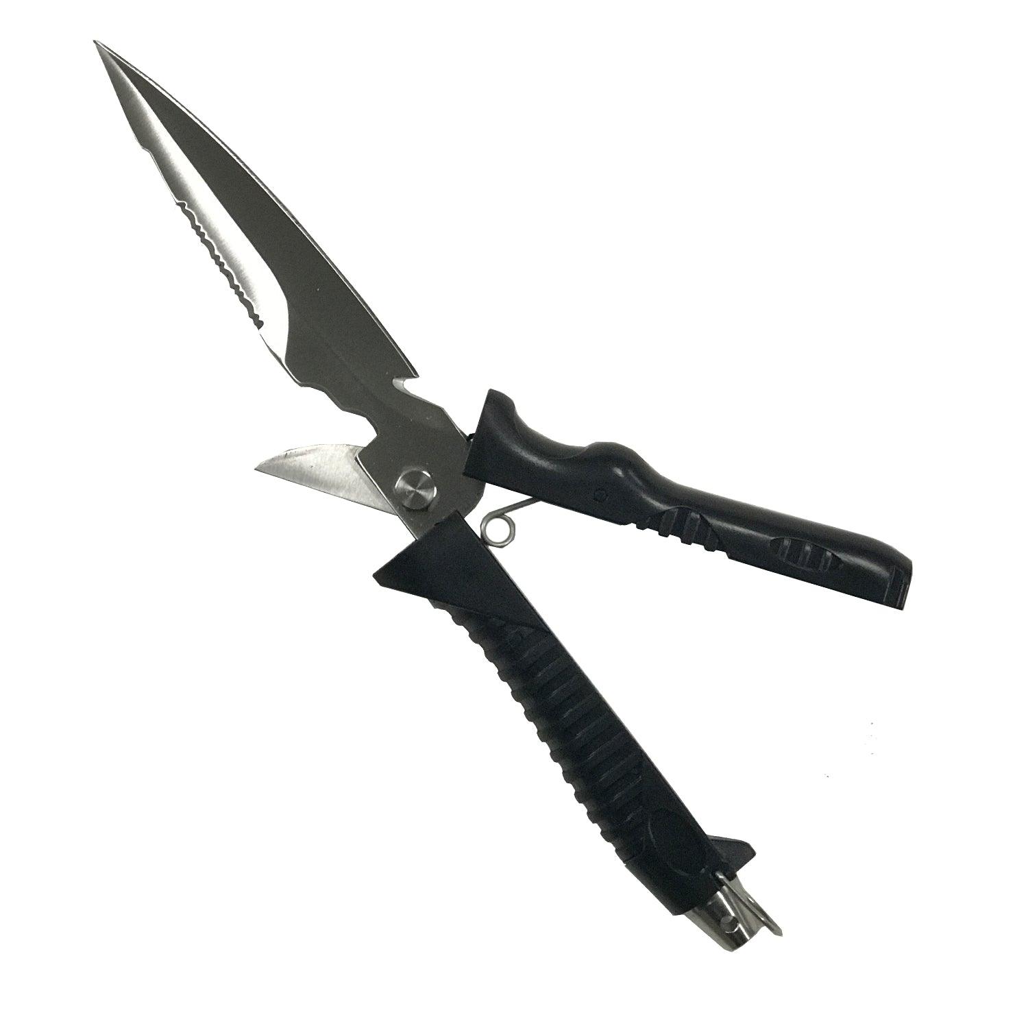 Scuba Choice 2 in 1 Dive Knife and Scissor with Sheath & Straps