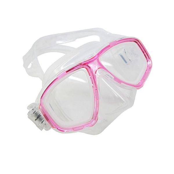 Palantic M36 Translucent Pink/Clear Silicone RX Nearsighted Full Lenses Dive/Snorkeling Mask