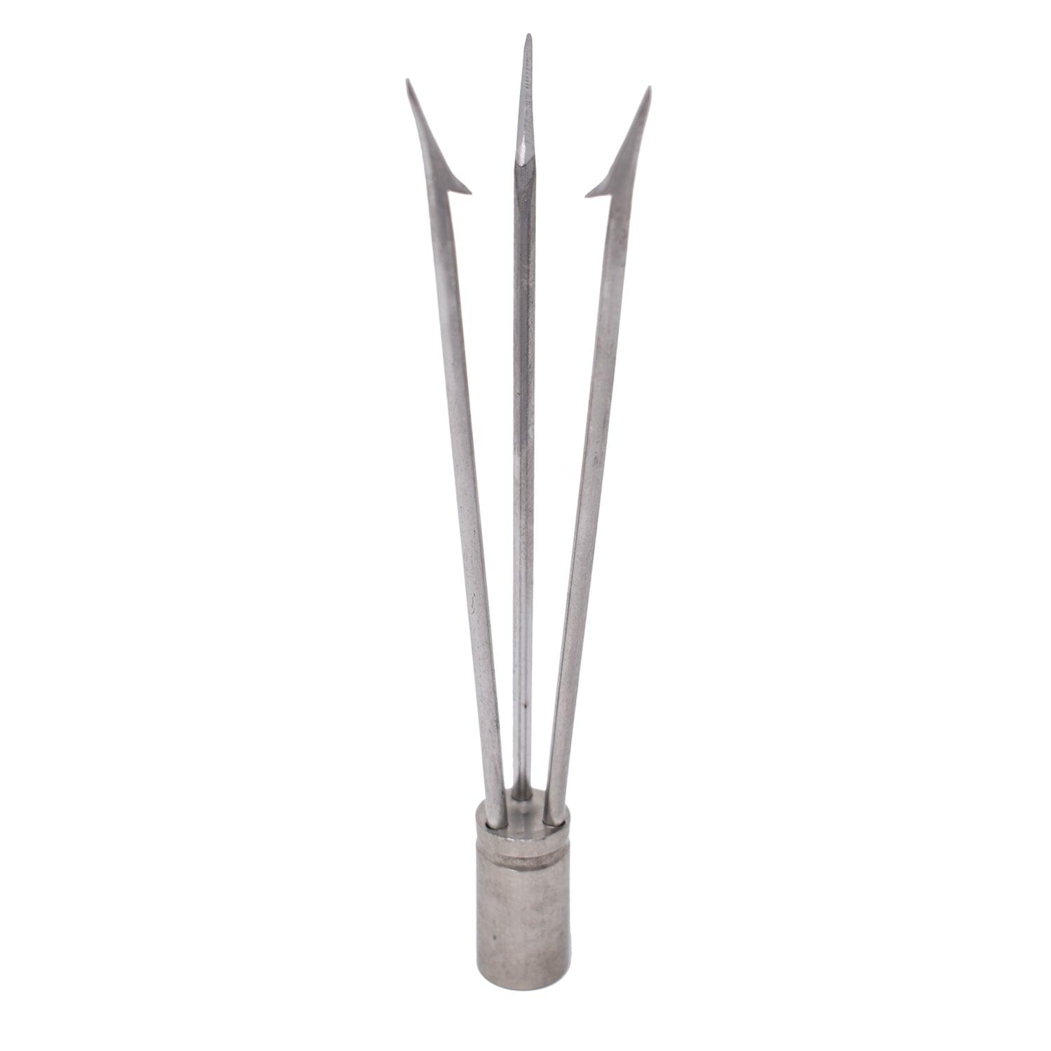 SPEARFISHING  6" POLE SPEAR TIP 3 PRONG HEAD PARALYZER W/ BARBS 6mm thread
