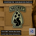 Secret Squirrel Military Division Funny Morale Patch, 2.2x3" | Made in USA | VELCRO® Brand Hook Backing