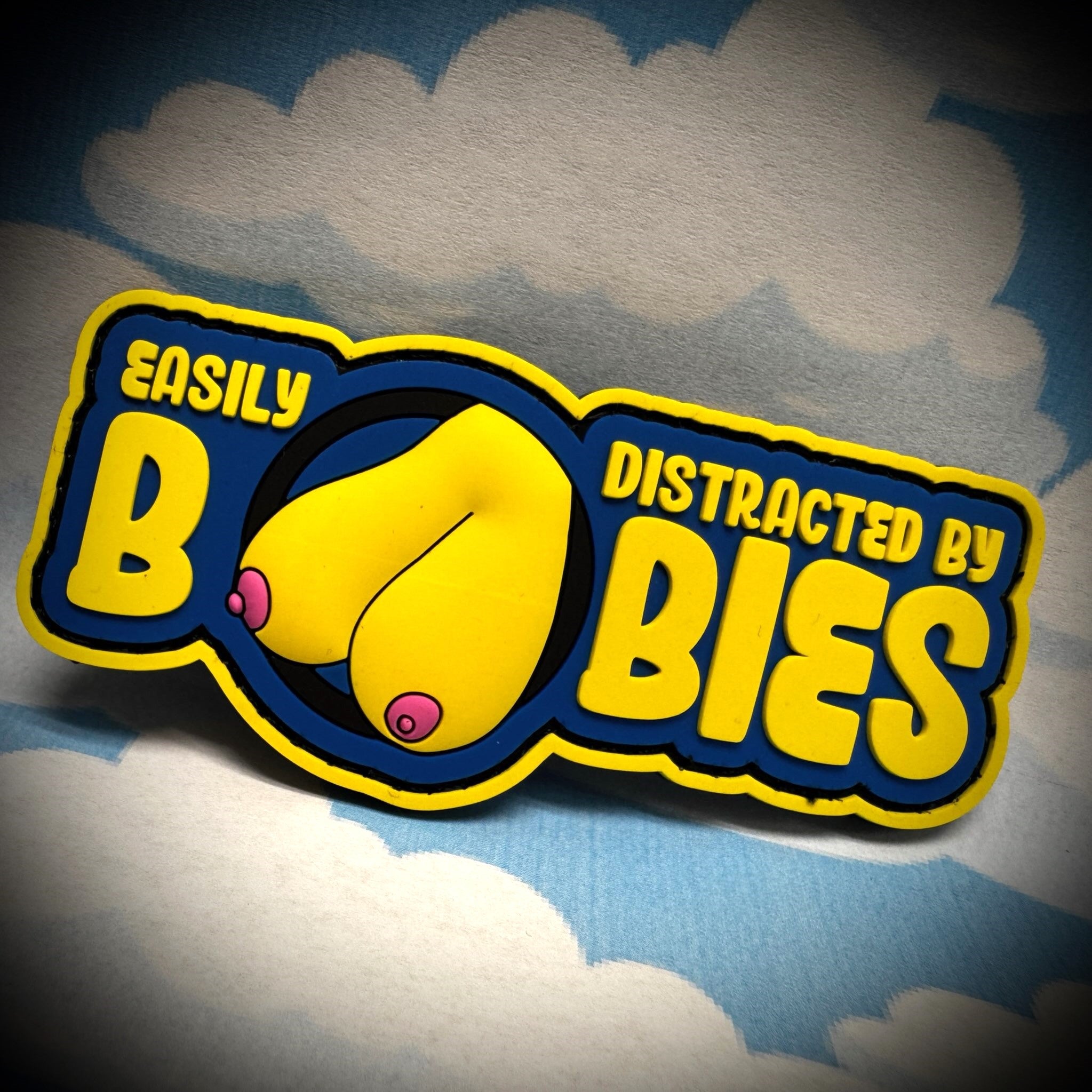 "Fun Size Boobs" - Easily Distracted By Boobies (Uncensored) - 4 inch PVC Patch -