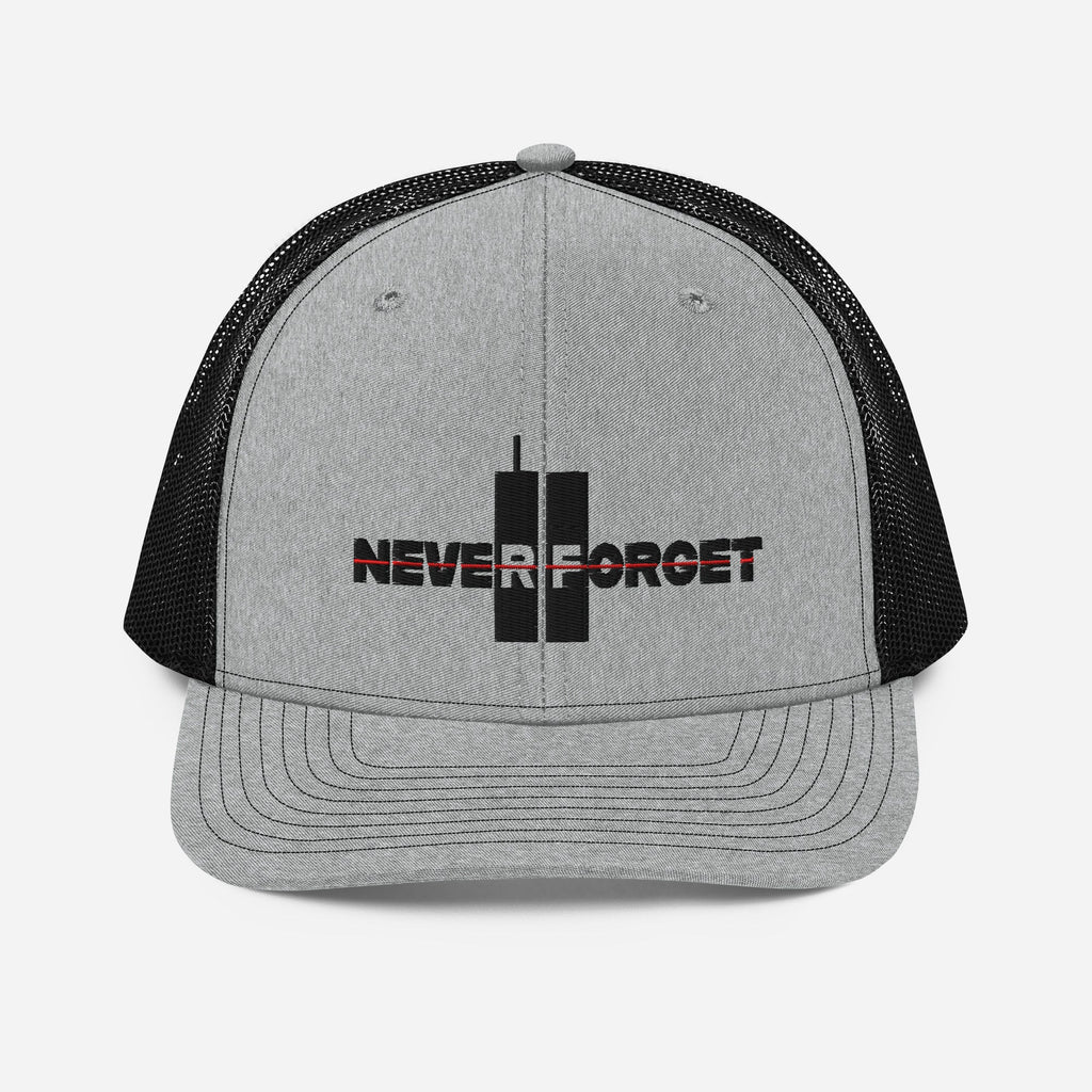 Never Forget 9/11 Thin Red Line Trucker Hat