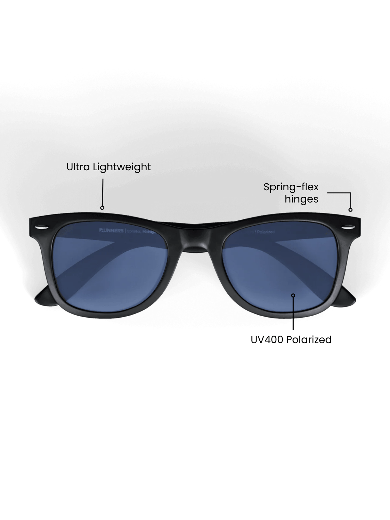 Black Square Sport Sunglasses - Polarized UV400 for Men & Women