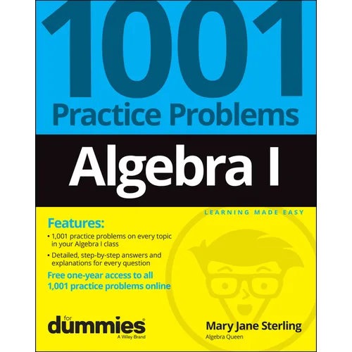 Algebra I: 1001 Practice Problems for Dummies (+ Free Online Practice) - Paperback