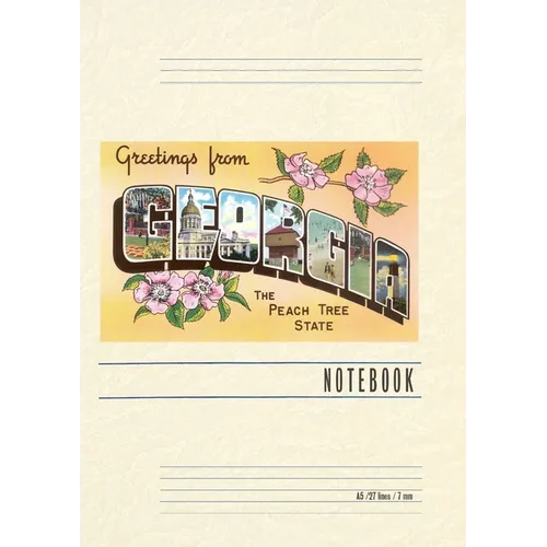 Vintage Lined Notebook Greetings from Georgia - Paperback