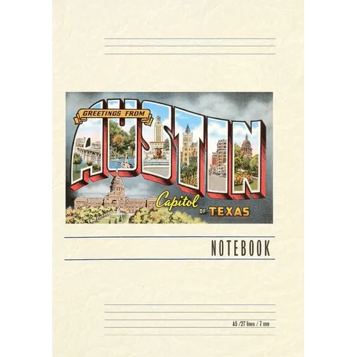 Vintage Lined Notebook Greetings from Austin, Texas