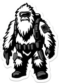 STICKER Summit Sentry: Tactical Yeti – Conquer the Peaks with Mountain Warfare Style!