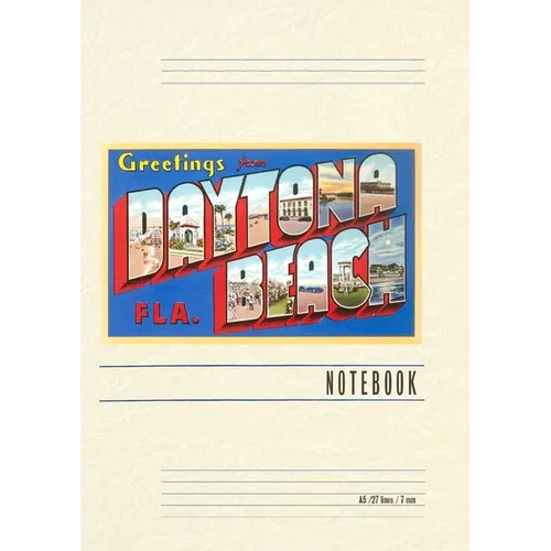 Vintage Lined Notebook Greetings from Daytona Beach, Florida - Paperback