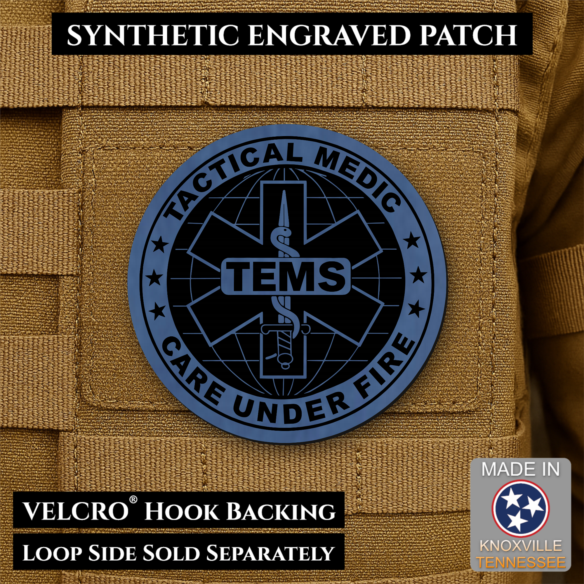 Tactical EMS Medic Team Morale Patch, 3" Round | Made in USA | VELCRO® Brand Hook Backing