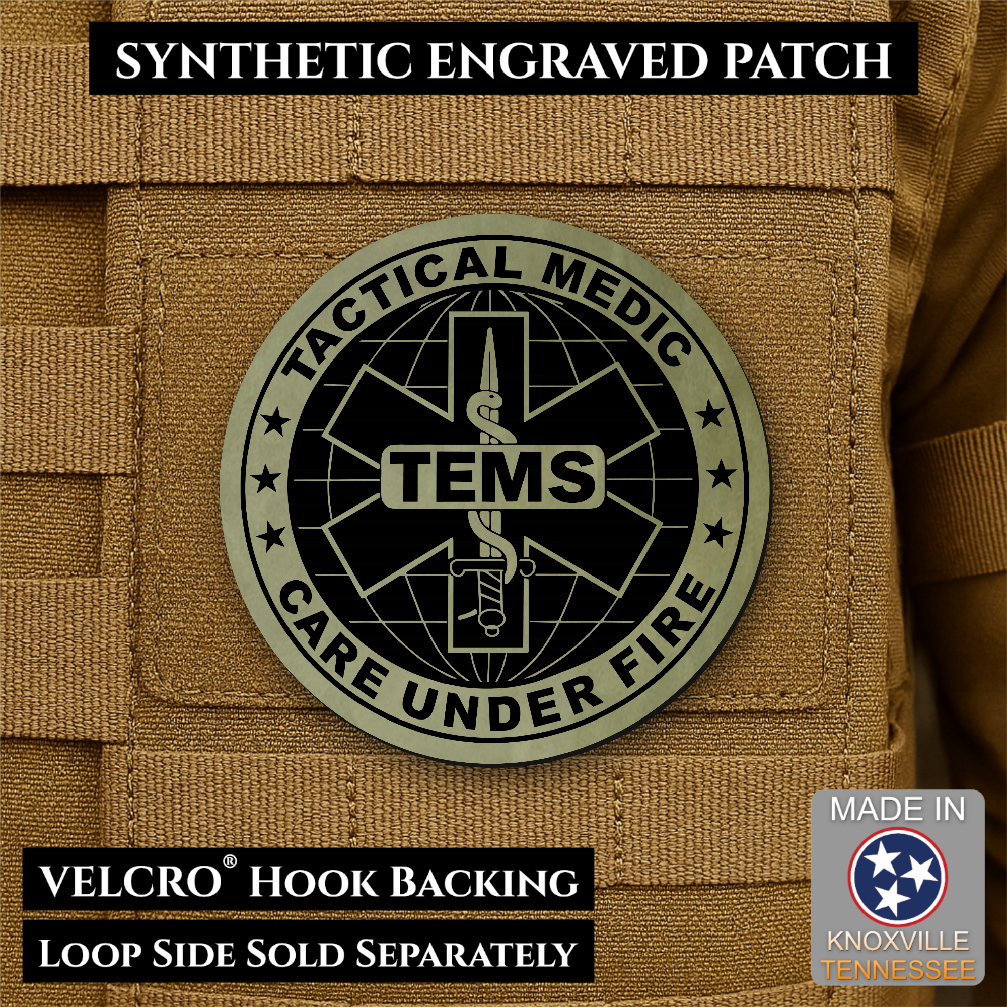 Tactical EMS Medic Team Morale Patch, 3" Round | Made in USA | VELCRO® Brand Hook Backing
