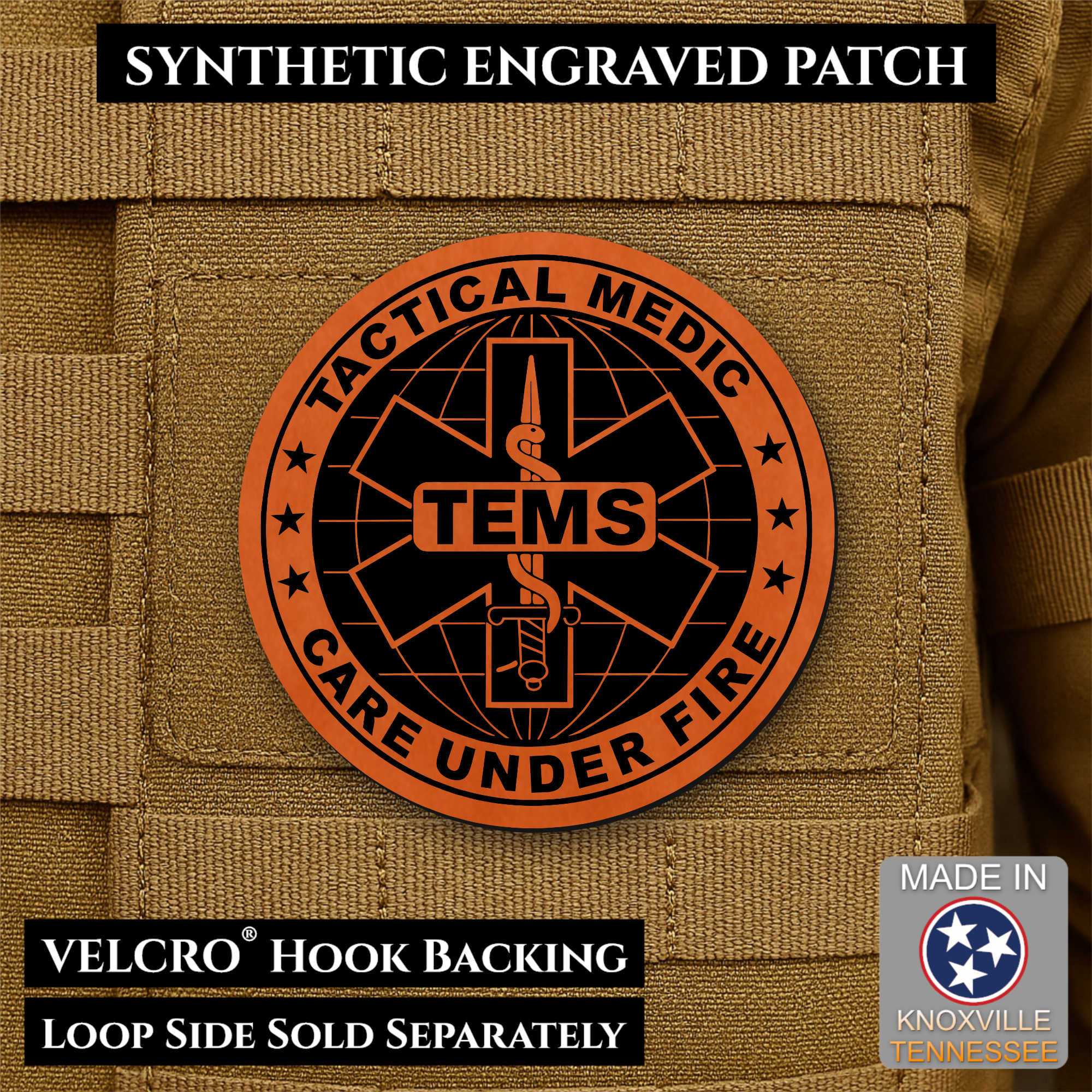 Tactical EMS Medic Team Morale Patch, 3" Round | Made in USA | VELCRO® Brand Hook Backing