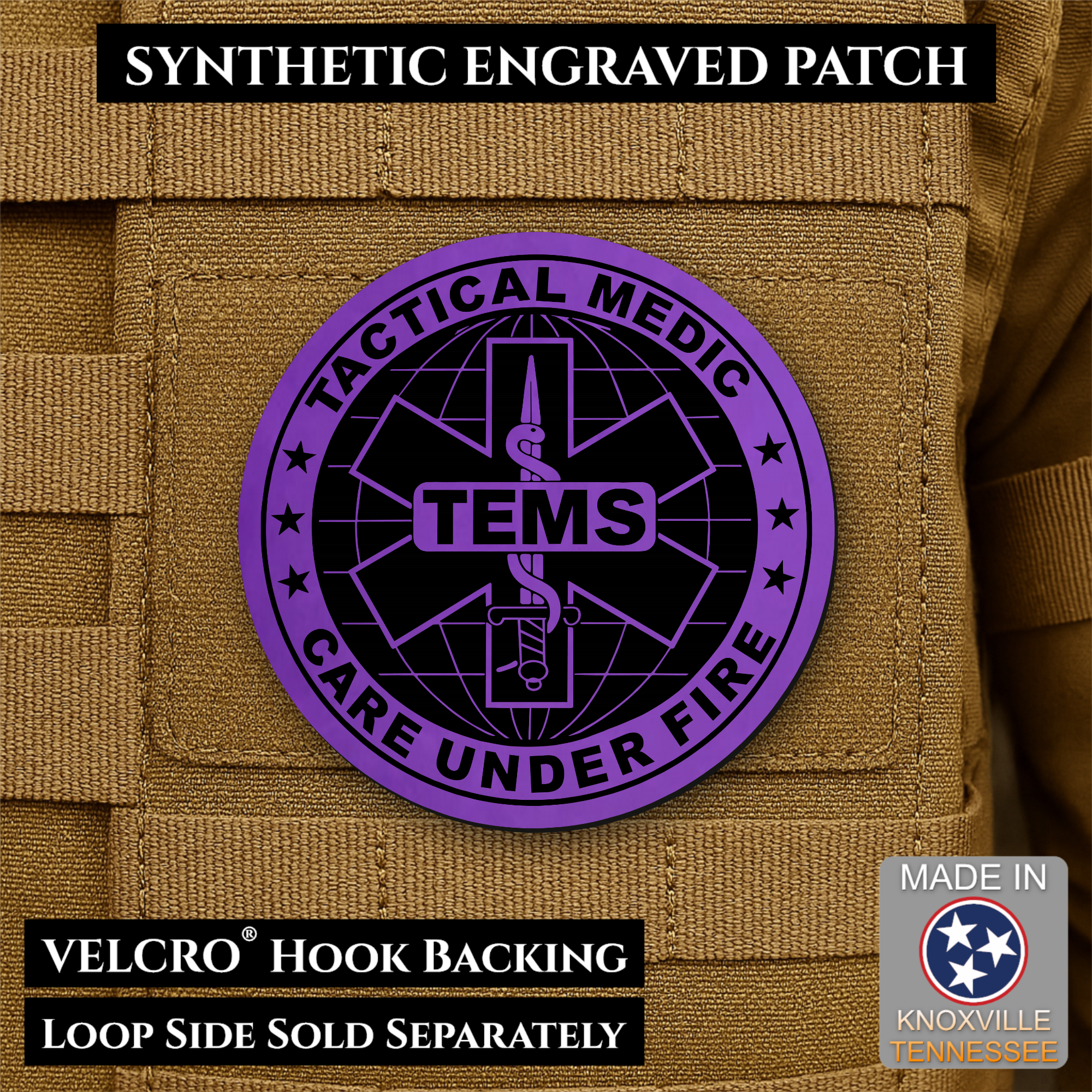 Tactical EMS Medic Team Morale Patch, 3" Round | Made in USA | VELCRO® Brand Hook Backing