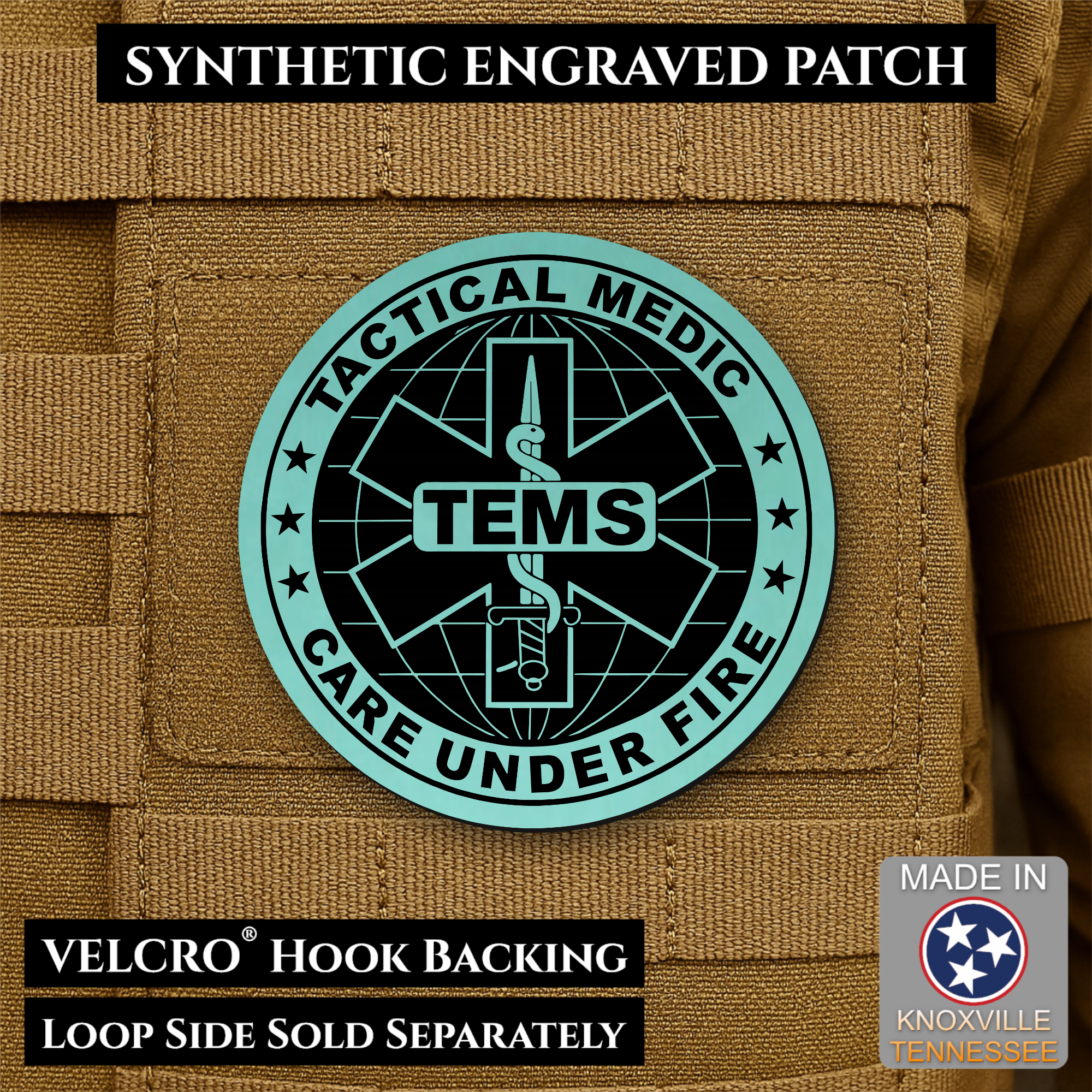 Tactical EMS Medic Team Morale Patch, 3" Round | Made in USA | VELCRO® Brand Hook Backing