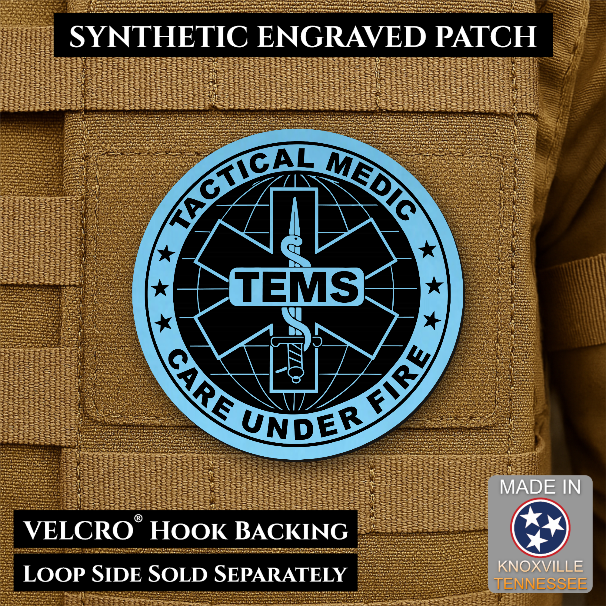Tactical EMS Medic Team Morale Patch, 3" Round | Made in USA | VELCRO® Brand Hook Backing