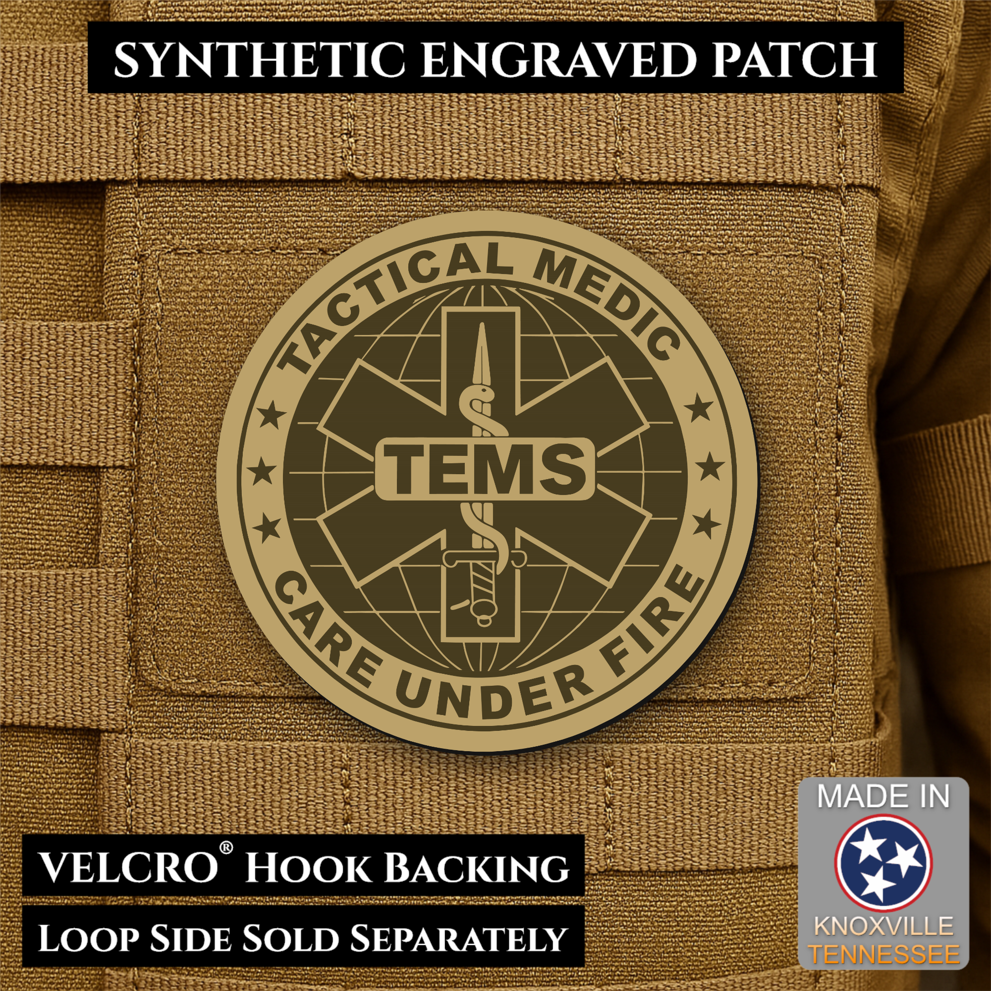 Tactical EMS Medic Team Morale Patch, 3" Round | Made in USA | VELCRO® Brand Hook Backing