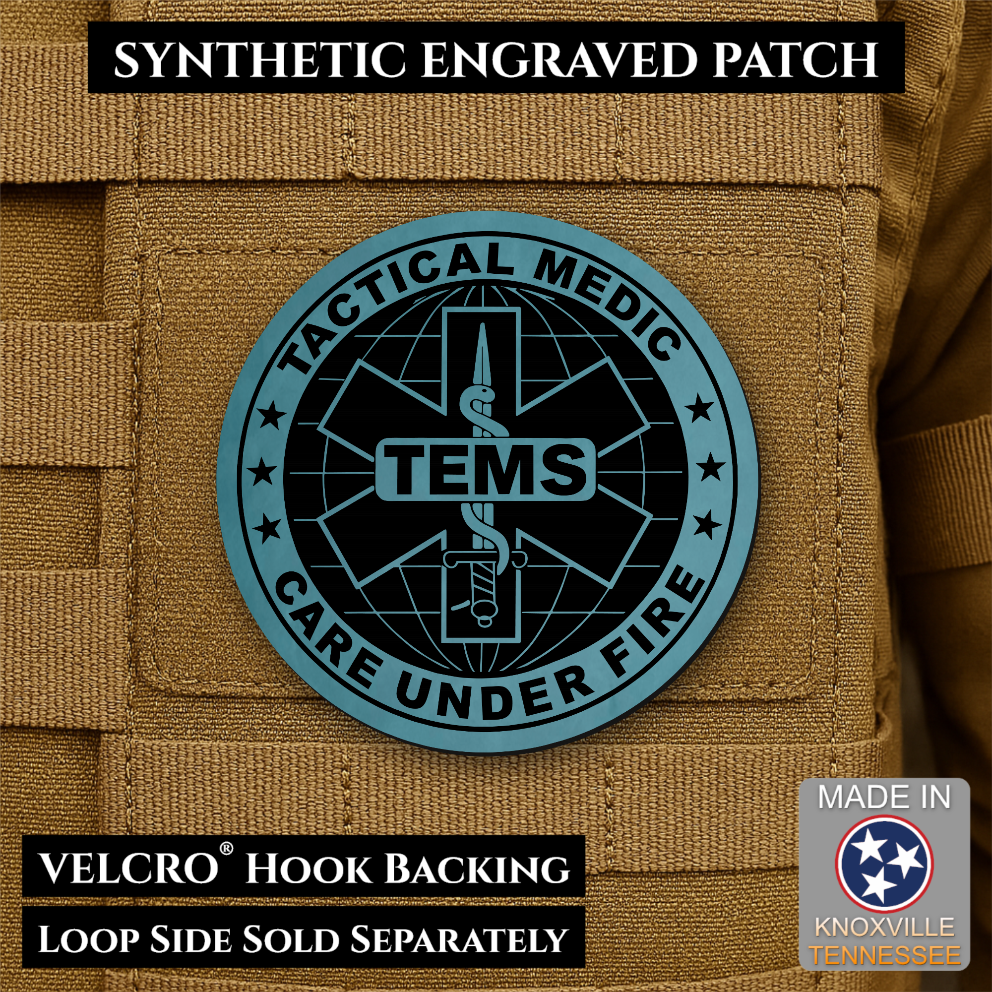 Tactical EMS Medic Team Morale Patch, 3" Round | Made in USA | VELCRO® Brand Hook Backing