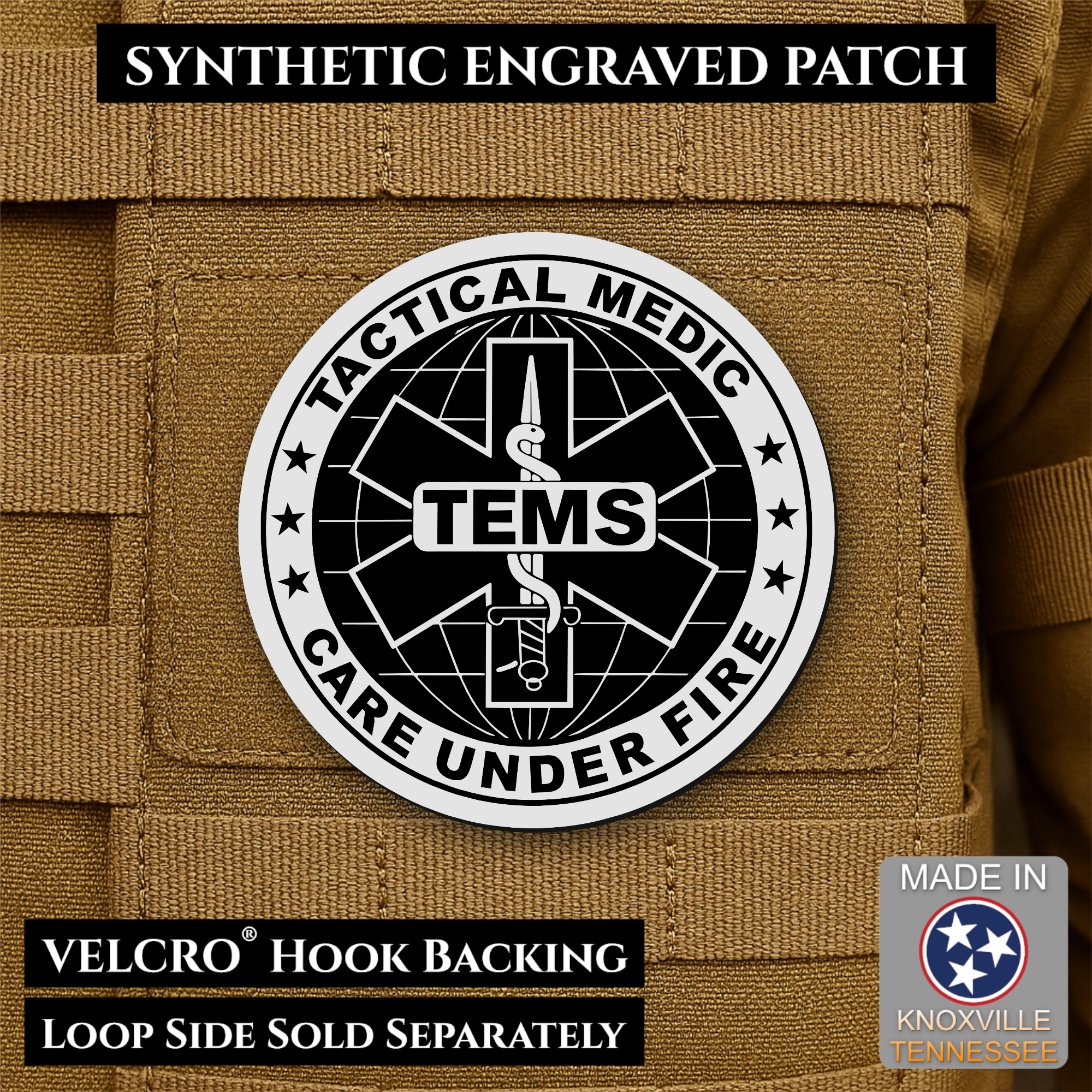 Tactical EMS Medic Team Morale Patch, 3" Round | Made in USA | VELCRO® Brand Hook Backing