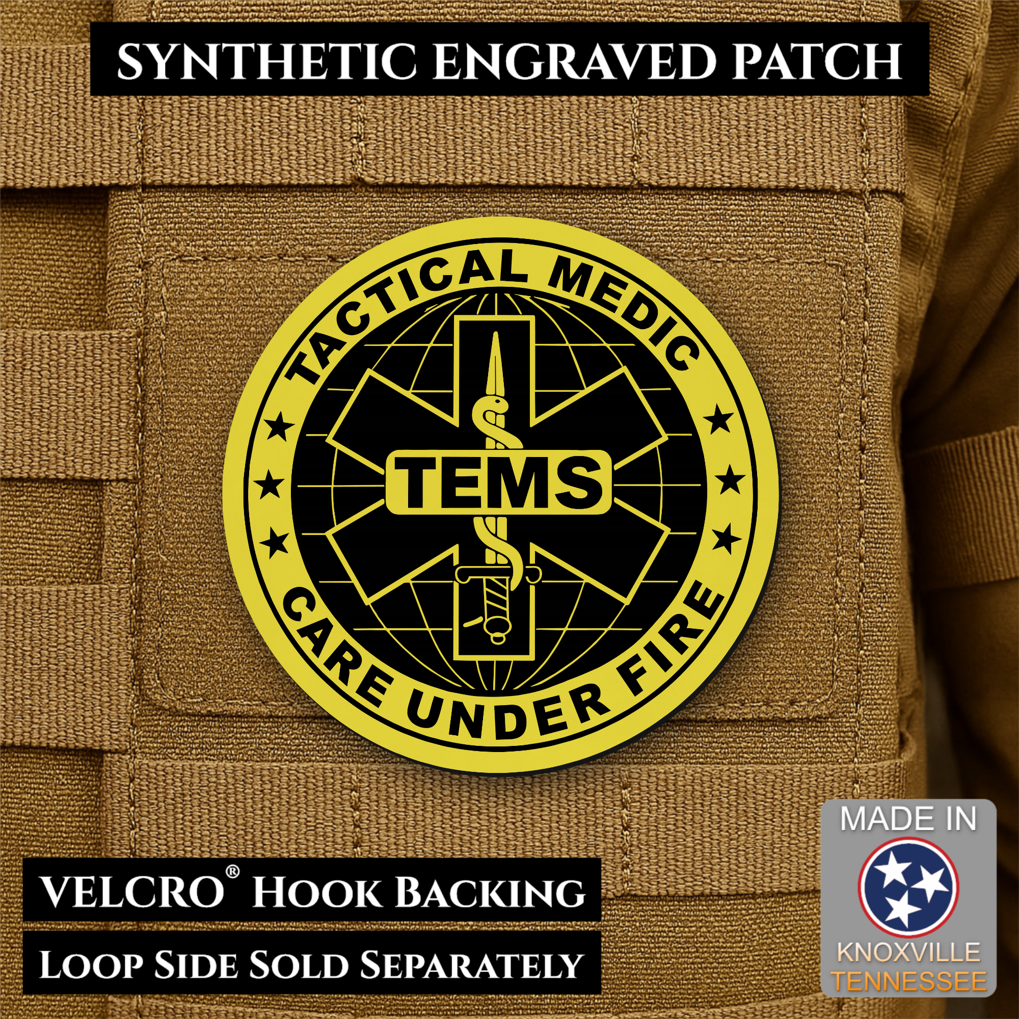 Tactical EMS Medic Team Morale Patch, 3" Round | Made in USA | VELCRO® Brand Hook Backing