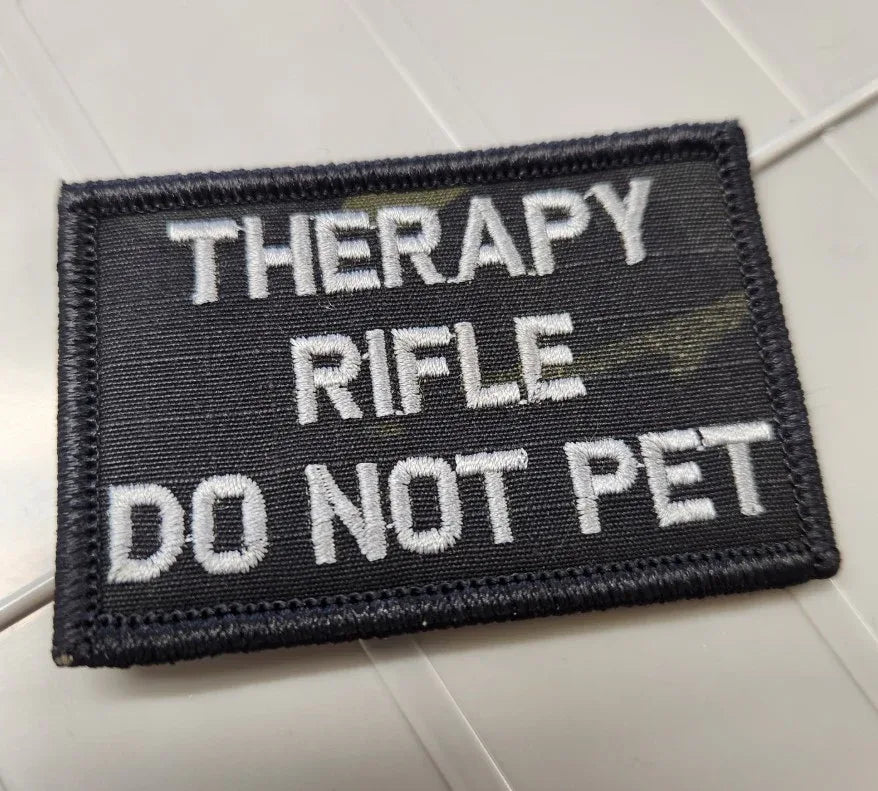 ASOS - Therapy Rifle Do Not Pet - 2x3 -Multicam Black w/Silver