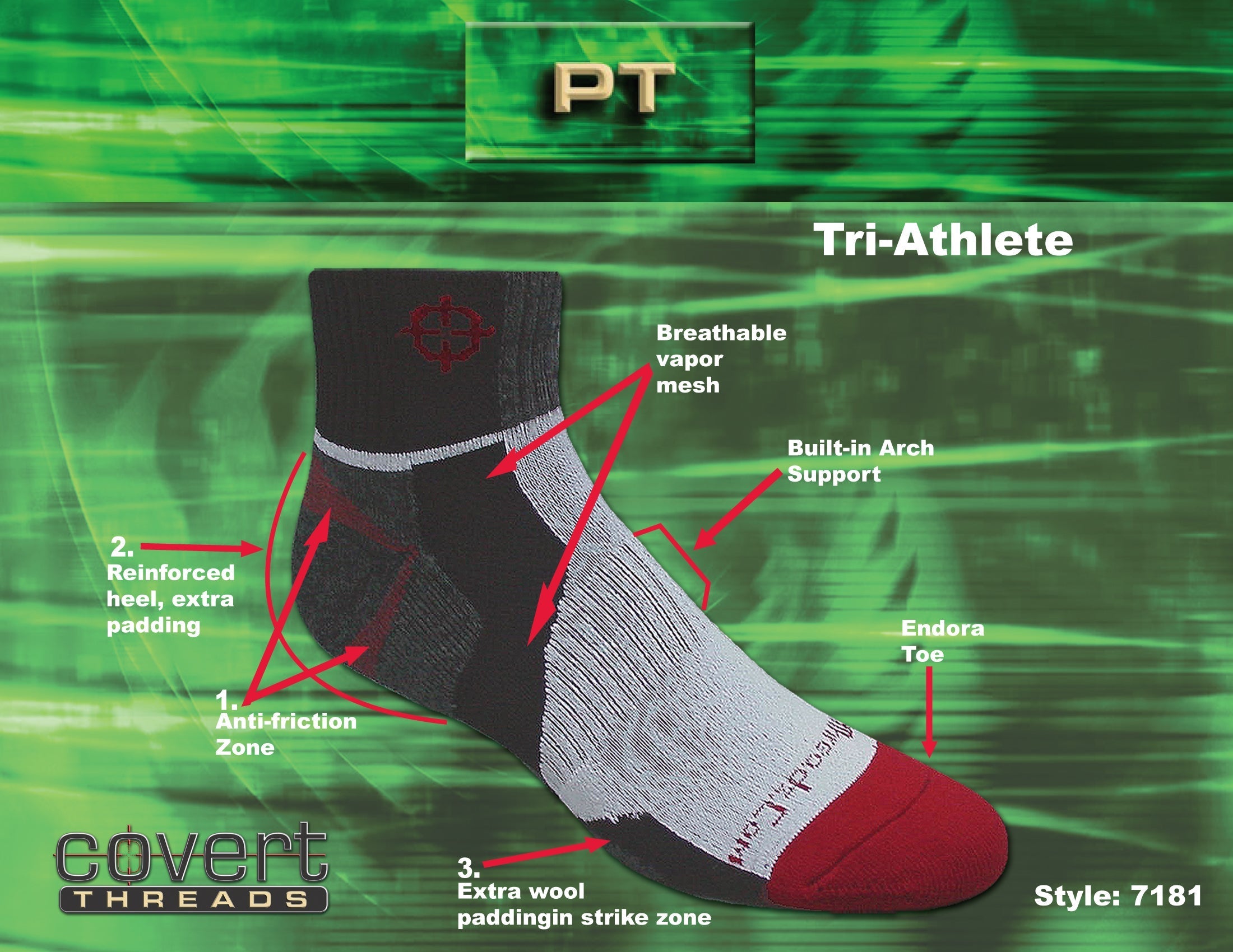 Tri-Athlete Merino Wool Athletic Socks