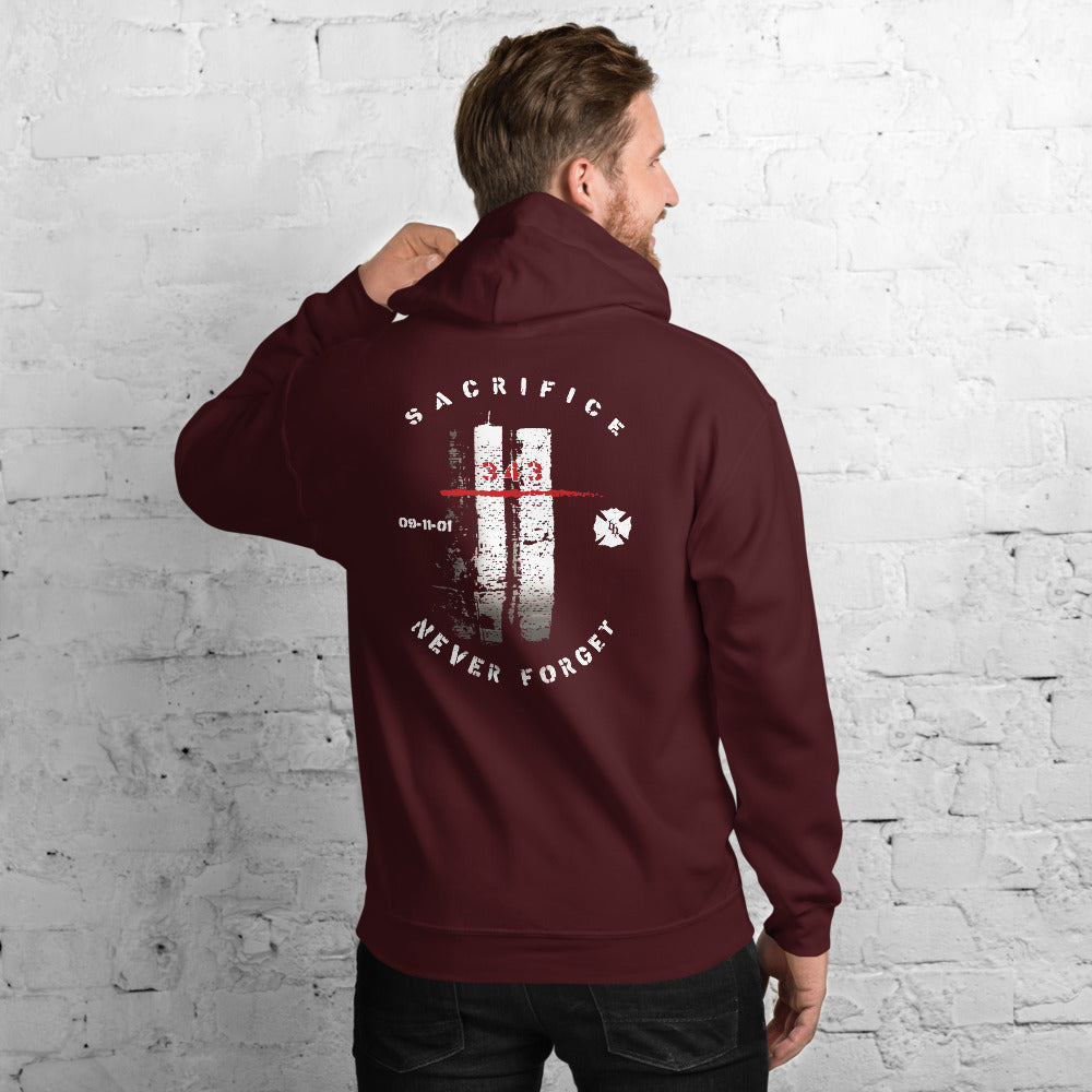 Never Forget 343 Sacrifice 9/11 Memorial Pullover Hoodie