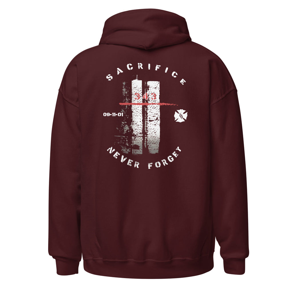 Never Forget 343 Sacrifice 9/11 Memorial Pullover Hoodie