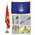 Air Force 3ft x 5ft Flag, Flagpole, Base, and Tassel.