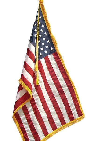 U.S. Embroidered Nylon Pole-Hem & Fringe Indoor Flag