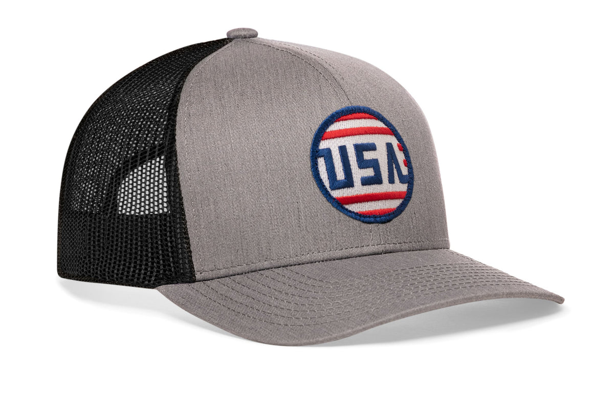 USA Stripes Trucker Hat  |  Black America Snapback