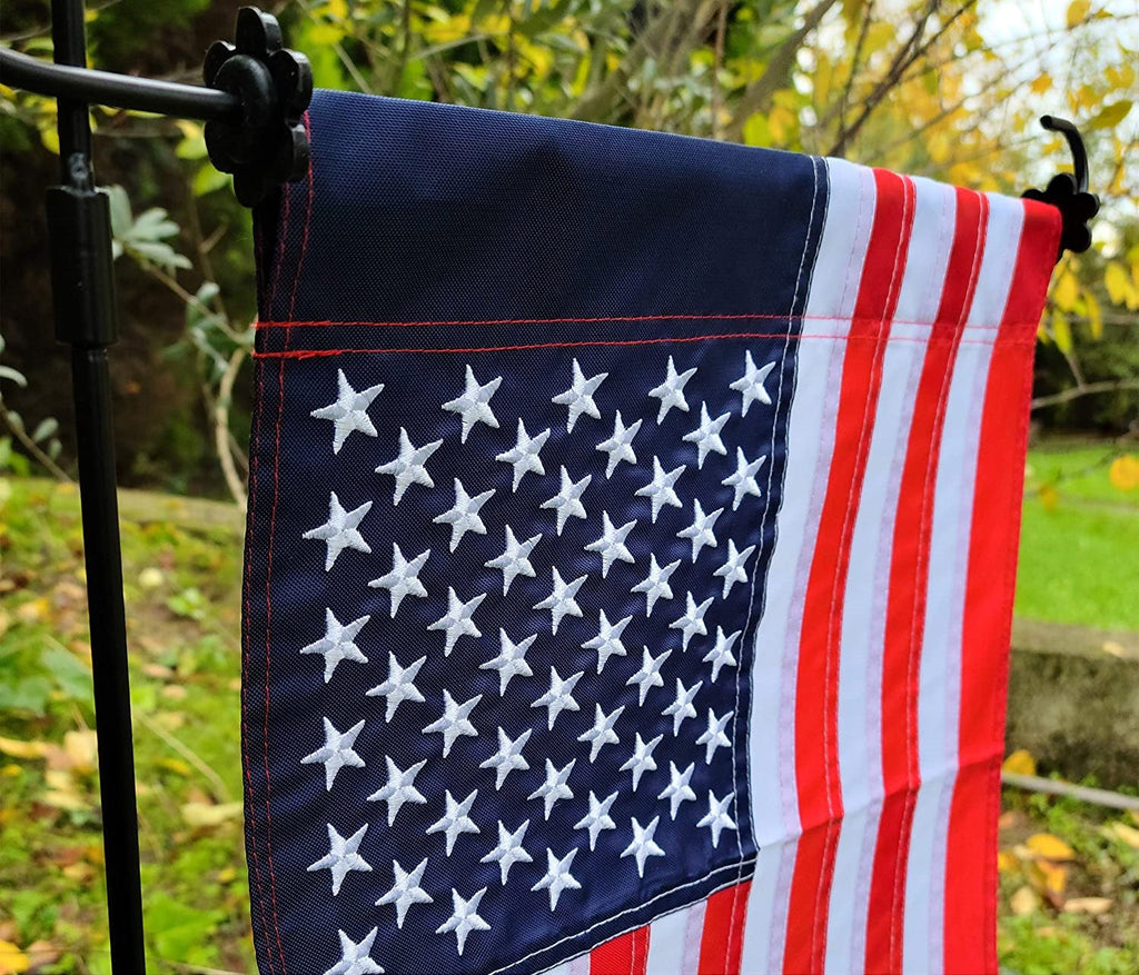 U.S. Garden Flag 12"x18" – Embroidered Stars & Sewn Stripes | Made in USA