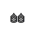 U.S. Marine Corps Gunnery Sergeant Subdued Metal Pin On Rank