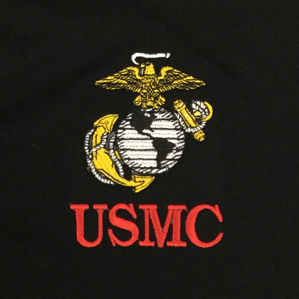 USMC Embroidered Performance Polo (Black)